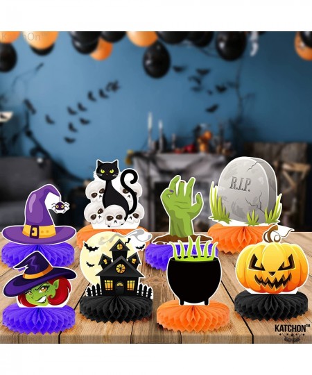 Halloween Honeycomb Decorations - Pack of 9 | Halloween Honeycomb Centerpieces for Halloween Party Decorations | Halloween Ce...