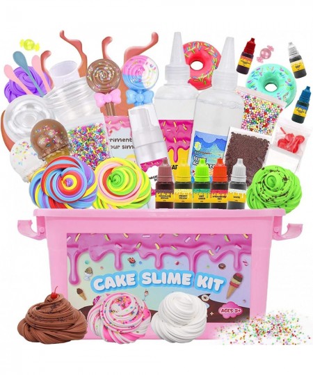 DIY Cake& Chocolate Donuts& ice Cream Dessert Theme Slime Kit for Kids Party Favors to Make Butter Cloud and Foam Slime DIY S...