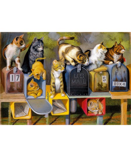 Cat's Got Mail Large Format 300 Piece Jigsaw Puzzle for Adults – Every Piece is Unique Softclick Technology Means Pieces Fit ...