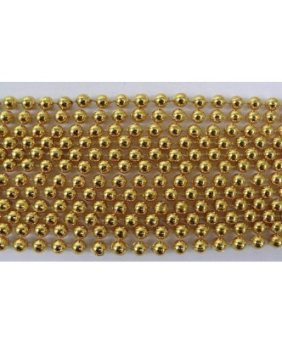 33 inch 07mm Round Metallic Gold Mardi Gras Beads - 6 Dozen (72 necklaces) $25.16 - Kids' Dress-Up Accessories