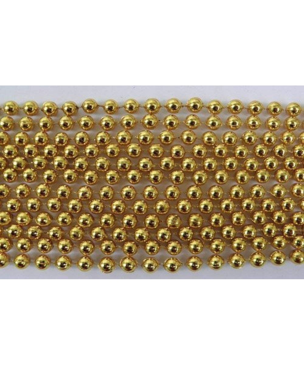 33 inch 07mm Round Metallic Gold Mardi Gras Beads - 6 Dozen (72 necklaces) $25.16 - Kids' Dress-Up Accessories