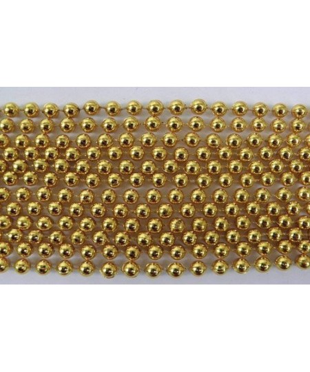 33 inch 07mm Round Metallic Gold Mardi Gras Beads - 6 Dozen (72 necklaces) $25.16 - Kids' Dress-Up Accessories