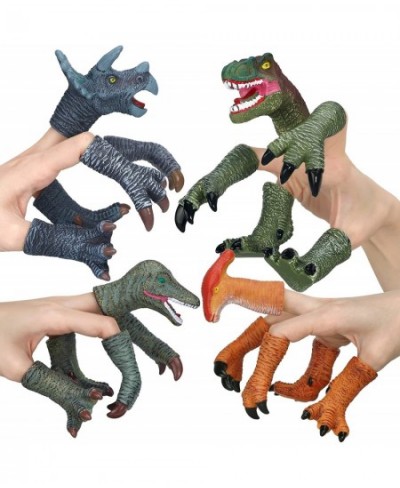 Dinosaur Toys Dinosaur Figure Rubber Dinosaur Finger Puppets Set with Heads Paws and Feet Bath Toys for Kids Finger Puppets 2...