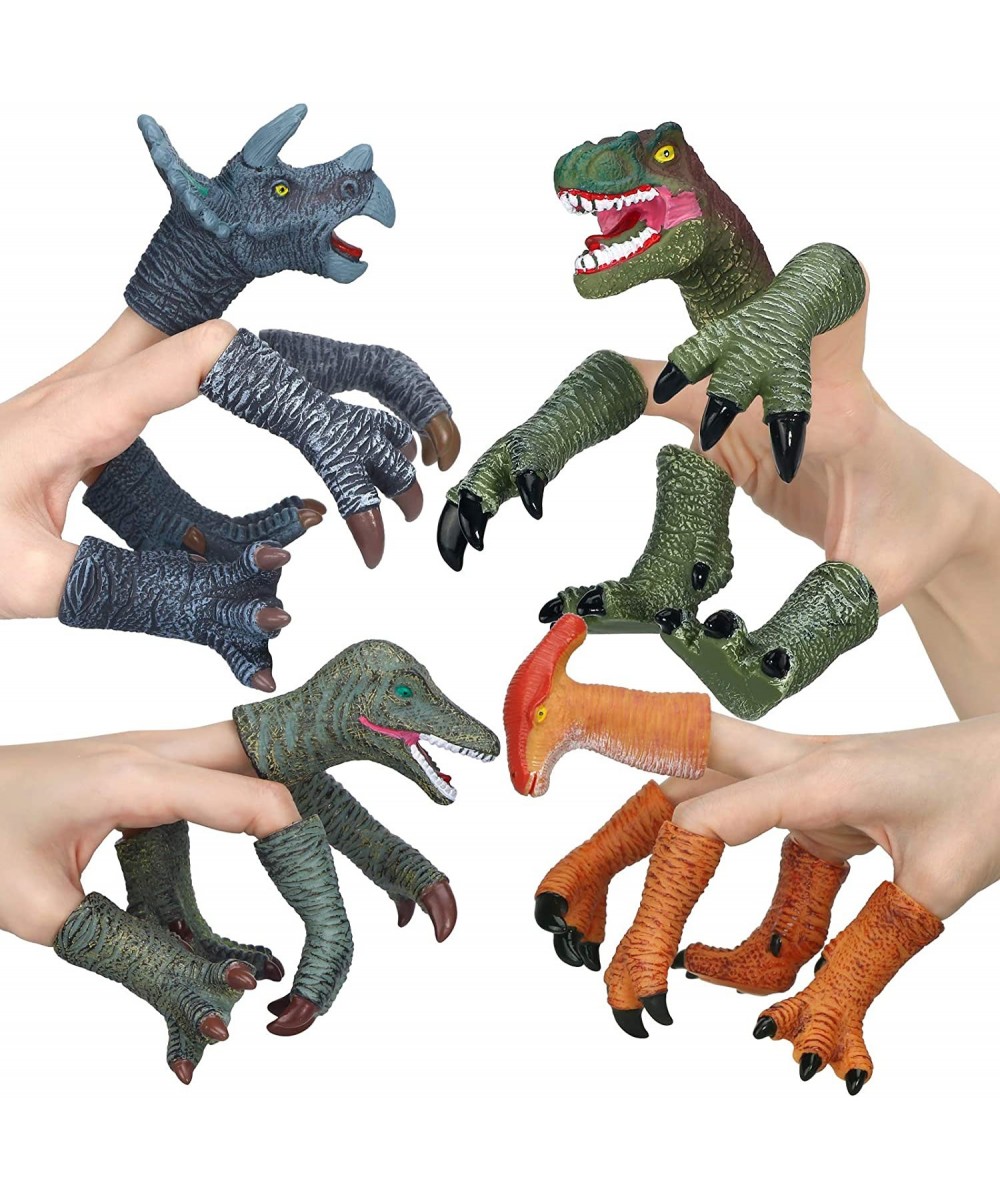 Dinosaur Toys Dinosaur Figure Rubber Dinosaur Finger Puppets Set with Heads Paws and Feet Bath Toys for Kids Finger Puppets 2...