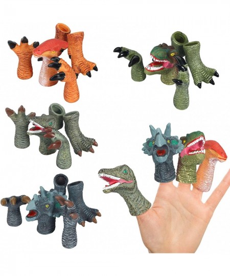 Dinosaur Toys Dinosaur Figure Rubber Dinosaur Finger Puppets Set with Heads Paws and Feet Bath Toys for Kids Finger Puppets 2...