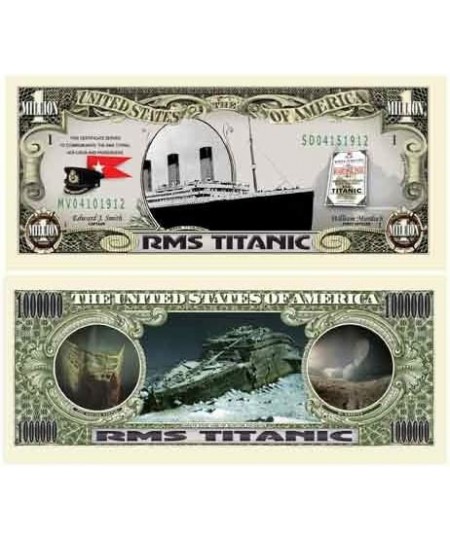 TITANIC MILLION DOLLAR BILL (w/protector) $16.42 - Gags & Practical Joke Toys