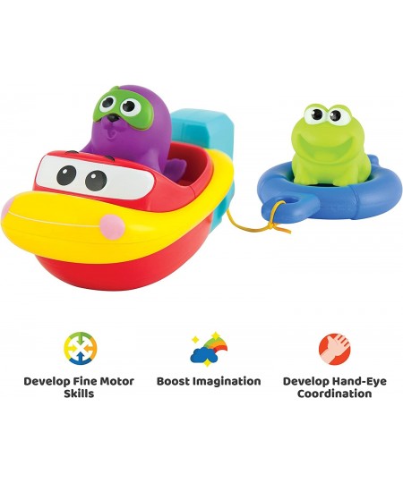 Bath Boat Toys for Toddlers - Pull and Go Toy Boat for Pool Playtime Floating Accessories - Bathtub Toys for 1 2 3 Years Old ...