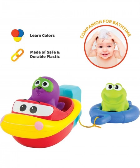 Bath Boat Toys for Toddlers - Pull and Go Toy Boat for Pool Playtime Floating Accessories - Bathtub Toys for 1 2 3 Years Old ...