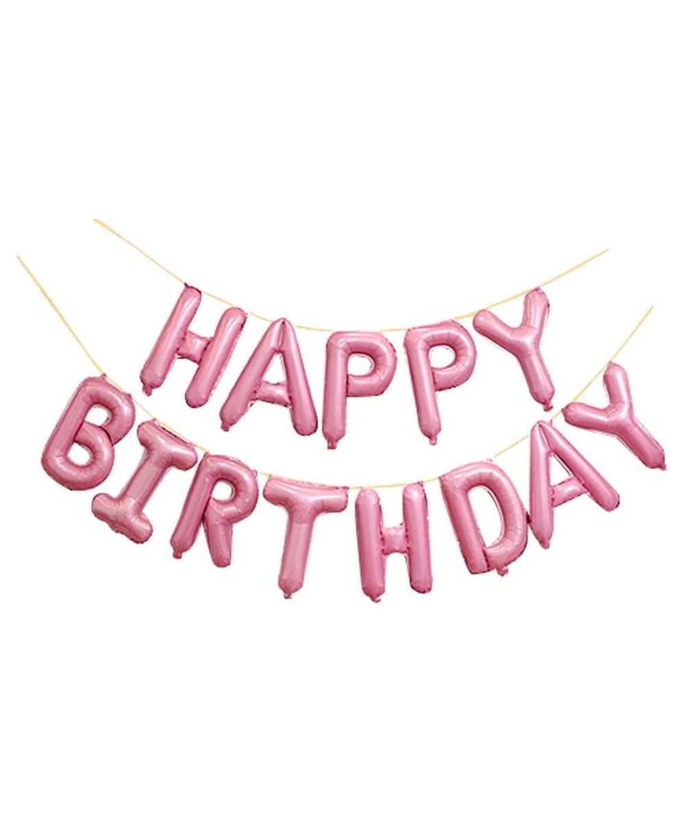 Light Pink Happy Birthday Balloons 16 Inch Foil Letter Balloons Banner for Birthday Party Decorations $16.58 - Kids' Party De...