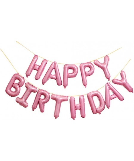 Light Pink Happy Birthday Balloons 16 Inch Foil Letter Balloons Banner for Birthday Party Decorations $16.58 - Kids' Party De...