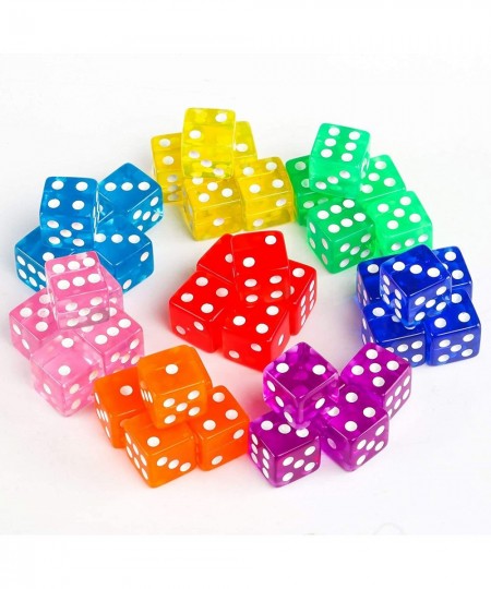 40 Pieces 6-Sided Game Dice Set 8 Translucent Colors Dice for Board Games and Teaching Math $16.89 - Game Accessories