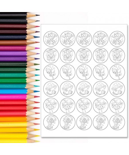 Color Your Own Magical Fairies Themed Birthday Party Favor Sticker Labels for Kids 90 1.5" Party Circle Stickers by AmandaCre...