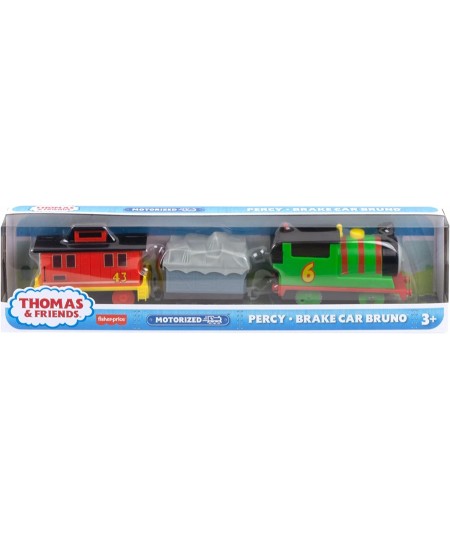 Percy & Brake Car Bruno Motorized Battery-Powered Toy Train Set Christmas Stocking Stuffers for Preschool Kids Ages 3 Years a...