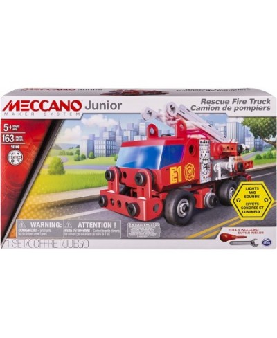 Junior - Rescue Fire Truck with Lights and Sounds Model Building Set 163 Pieces For Ages 5+ STEM Construction Education Toy $...