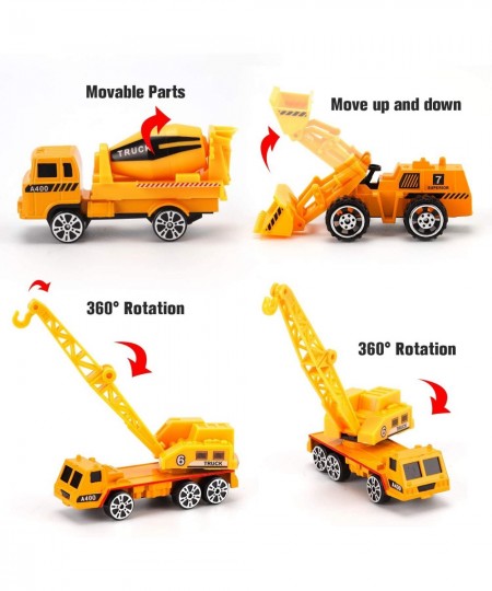 Alloy Truck Mini Pocket Size Construction Models Play Vehicles Toy Trucks for Boys Age 2 3 4 Kids Party Favors Cake Decoratio...