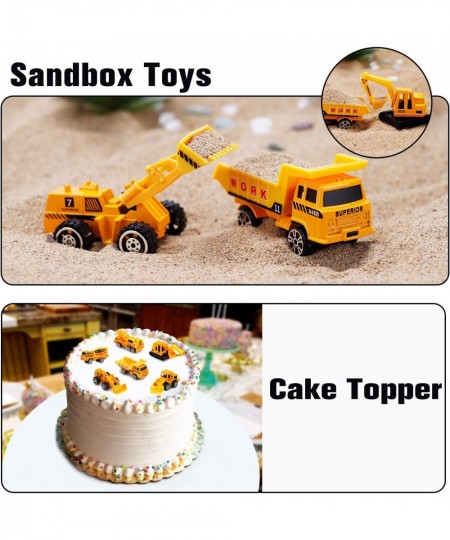 Alloy Truck Mini Pocket Size Construction Models Play Vehicles Toy Trucks for Boys Age 2 3 4 Kids Party Favors Cake Decoratio...