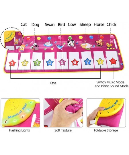 Baby Piano Mats ALITREND Baby Dance Mat Electronic Kids Musical Keyboard Play Mat Animal Touch Play Blanket Funny Toys for Bo...