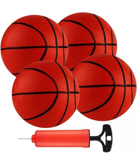 Mini Basketball Set – 4Pcs Inflatable Miniature Basketball Set with Included Pump and Needle Durable Rubber Material – Ideal ...