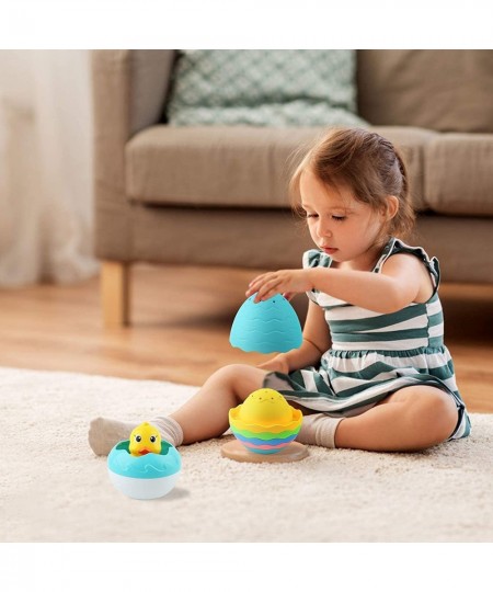 Bath Toys for Toddlers 9pcs Floating Duck and Egg Cups Pool Toys Mode Free Baby Bath Floating Toys for Infant Interactive Bat...