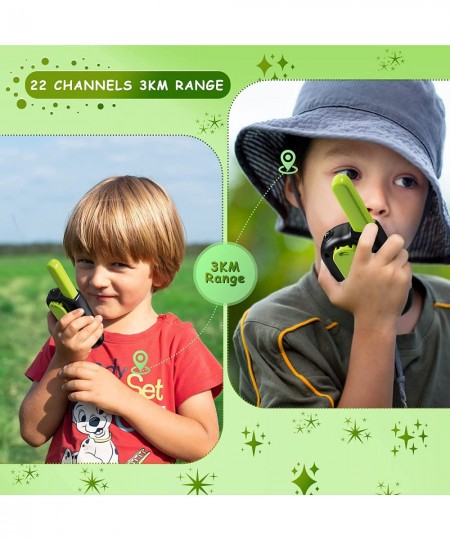 2 Pack Walkie Talkie Toy for Kids 22 Channel Kids Two Way Radios with Backlit & LCD Torch 3KM Range Walky Talky Kid Outdoor T...