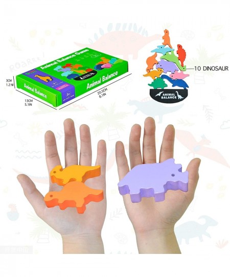 Dinosaur Wooden Blocks Stacking Toy for Kids Wooden Animal Balance Stacking Game Wooden Building Blocks for Concentration and...