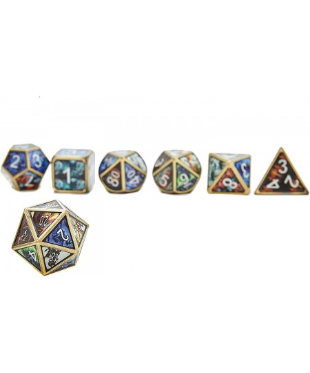 Dungeons and Dragons Design Polyhedral Metal Game Dice with Antique Iron Edge 7pcs Set for DND RPG MTG Table Games Pathfinder...