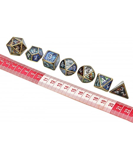 Dungeons and Dragons Design Polyhedral Metal Game Dice with Antique Iron Edge 7pcs Set for DND RPG MTG Table Games Pathfinder...