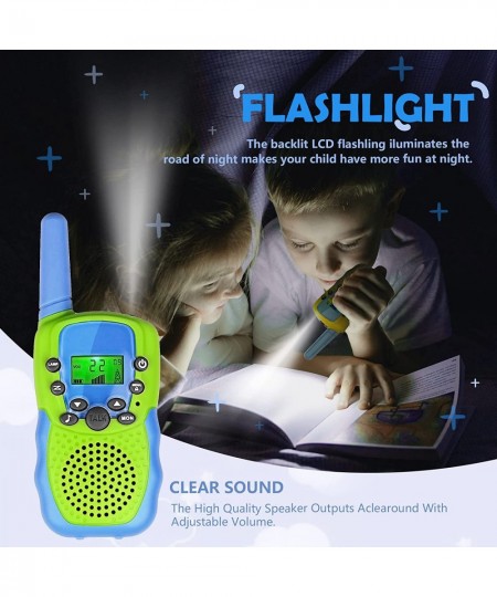 Kids Walkie Talkie 2 Pack Walkie with 22 Channels LCD Screen VOX Flashlight 10 Call Tones $49.99 - Kids' Walkie Talkies