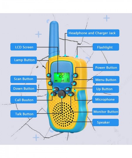 Kids Walkie Talkie 2 Pack Walkie with 22 Channels LCD Screen VOX Flashlight 10 Call Tones $49.99 - Kids' Walkie Talkies