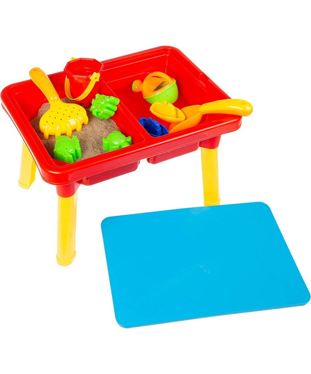 Water or Sand Sensory Table with Lid and Toys - Portable Covered Activity Playset for The Beach Backyard or Classroom $35.39 ...