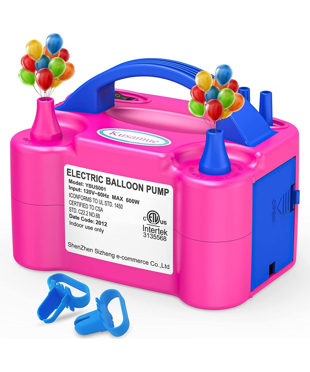 Electric Balloon Pump Quick Inflation Dual Nozzle Balloon Blower Portable Air Balloon Pump Balloons Inflator for Kids Party D...