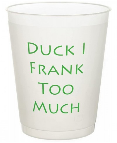 Duck I Frank Too Much 12 Pack - 16oz Plastic Cups Disposable Reusable Fun & Chic Unbreakable Frost Flex Plastic Drinkware Sta...