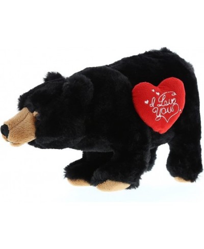 I Love You Wild Small Black Bear Plush - Cute Stuffed Animal with Heart and with Name Personalization for Valentines Annivers...