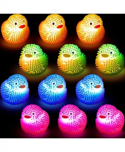 12 Pack LED Puffer Ball Christmas Ducks Chicken Glow Balls Small Light up Ball Funky Flashing Ducks Bathtub Assorted Colors (...