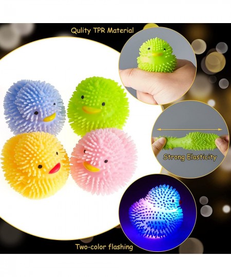 12 Pack LED Puffer Ball Christmas Ducks Chicken Glow Balls Small Light up Ball Funky Flashing Ducks Bathtub Assorted Colors (...