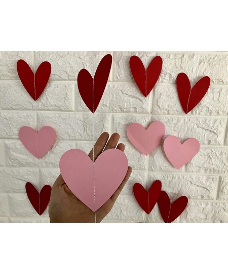 80 Heart Garland Red & Pink- Valentines Day Decoration Hanging Hearts Valentines Day Banner Hanging Valentines Garland Valent...