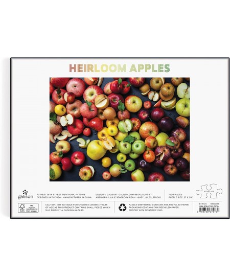 Heirloom Apples 1000 Piece Puzzle from - 27" x 20" Puzzle Beautiful Art by Julie Seabrook Ream Thick and Sturdy Pieces Fun an...