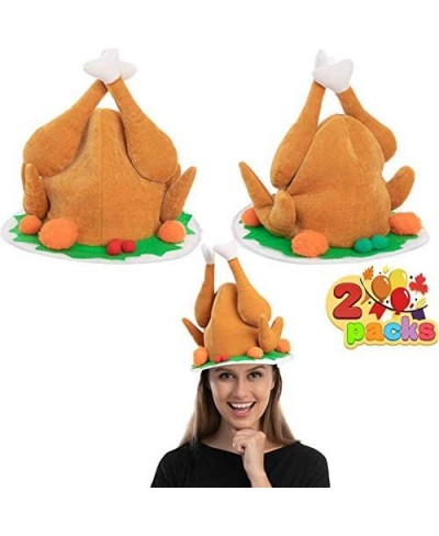 2 Pack Plush Roasted Turkey Hat for Thanksgiving Night Event Dress-up Party Thanksgiving Decoration Role Play Carnival Cospla...