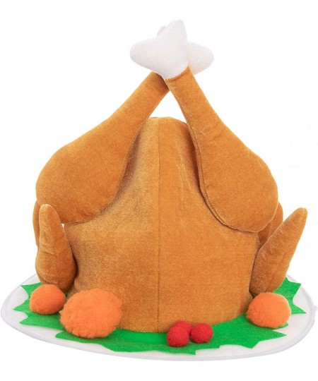 2 Pack Plush Roasted Turkey Hat for Thanksgiving Night Event Dress-up Party Thanksgiving Decoration Role Play Carnival Cospla...