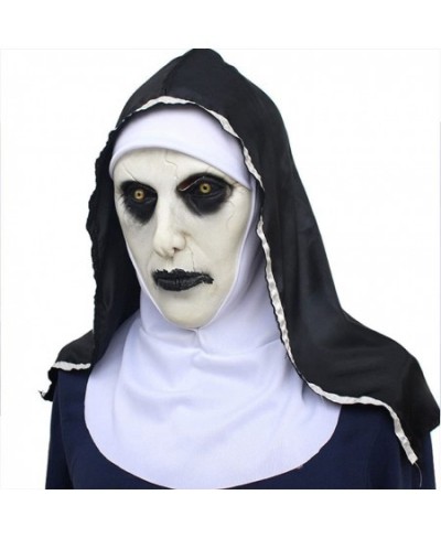 The Horror Scary Nun Latex Mask with Headscarf Cosplay for Halloween Costume Party Costume $24.84 - Kids' Dress-Up Accessories