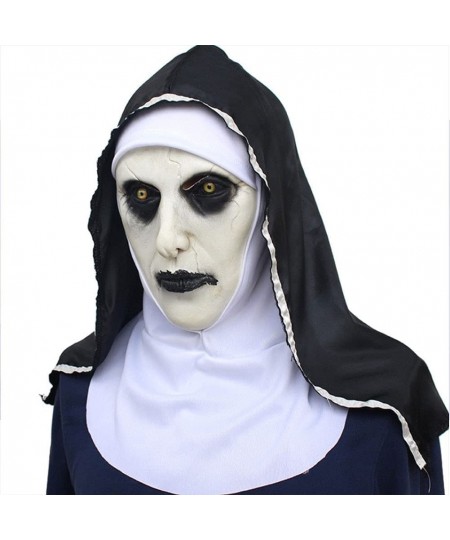 The Horror Scary Nun Latex Mask with Headscarf Cosplay for Halloween Costume Party Costume $24.84 - Kids' Dress-Up Accessories