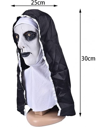 The Horror Scary Nun Latex Mask with Headscarf Cosplay for Halloween Costume Party Costume $24.84 - Kids' Dress-Up Accessories