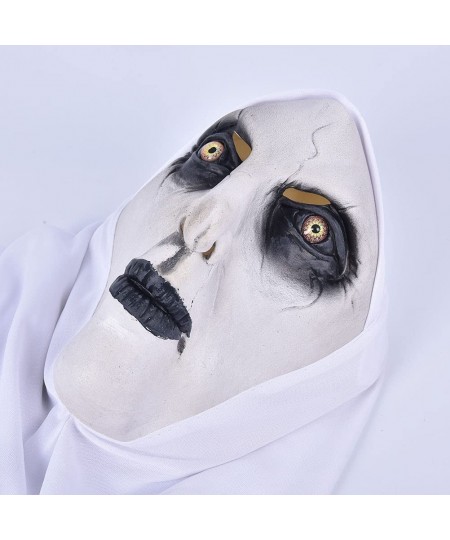 The Horror Scary Nun Latex Mask with Headscarf Cosplay for Halloween Costume Party Costume $24.84 - Kids' Dress-Up Accessories