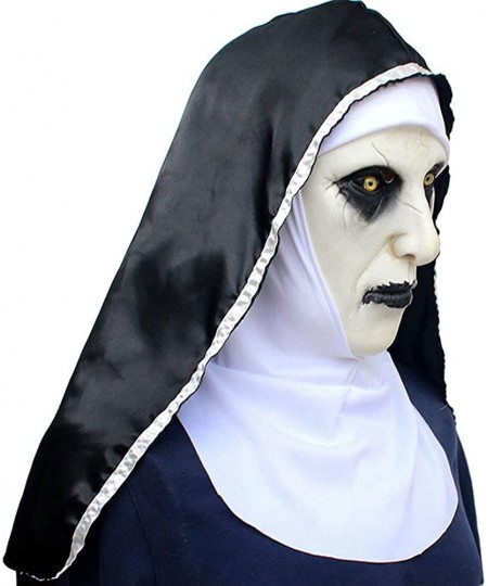 The Horror Scary Nun Latex Mask with Headscarf Cosplay for Halloween Costume Party Costume $24.84 - Kids' Dress-Up Accessories