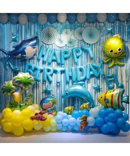 Ocean Theme Birthday Party Decorations Shark Birthday Decorations for Boys - Under the Sea Party Include Sea Animal Balloons ...