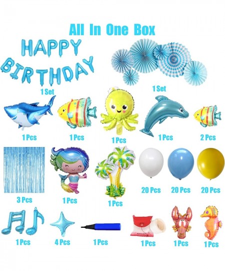 Ocean Theme Birthday Party Decorations Shark Birthday Decorations for Boys - Under the Sea Party Include Sea Animal Balloons ...