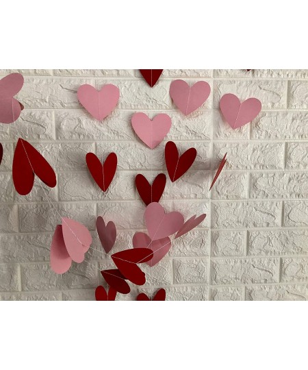 80 Heart Garland Red & Pink- Valentines Day Decoration Hanging Hearts Valentines Day Banner Hanging Valentines Garland Valent...