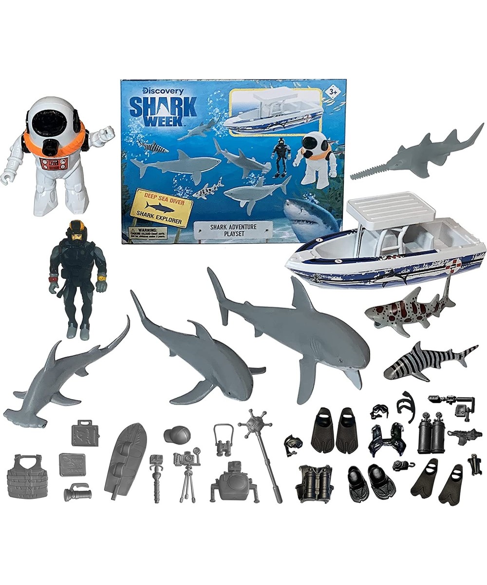 Discovery Deep Ocean Explorer Big Toy Playset for Kids Toy Boat Action Figure Scuba Diver Deep Sea Diver Great White Shark Ha...