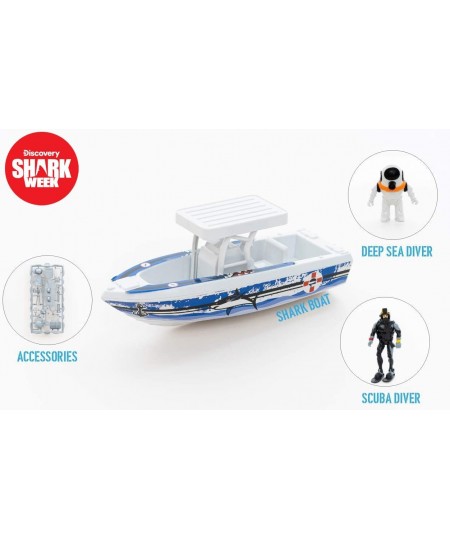 Discovery Deep Ocean Explorer Big Toy Playset for Kids Toy Boat Action Figure Scuba Diver Deep Sea Diver Great White Shark Ha...