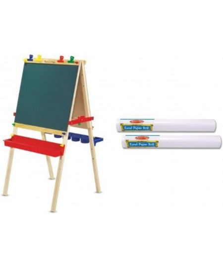 Melissa & Doug Deluxe Standing Easel and Melissa & Doug Easel Paper Roll- 18" X75' (Set of 2) Bundle $116.25 - Kids' Easels